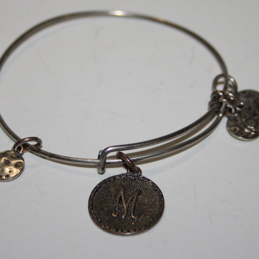 Beautiful M Bangle Monogram Bracelet Silver 12$